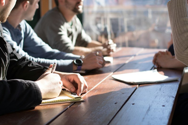 Senior executives in a private roundtable